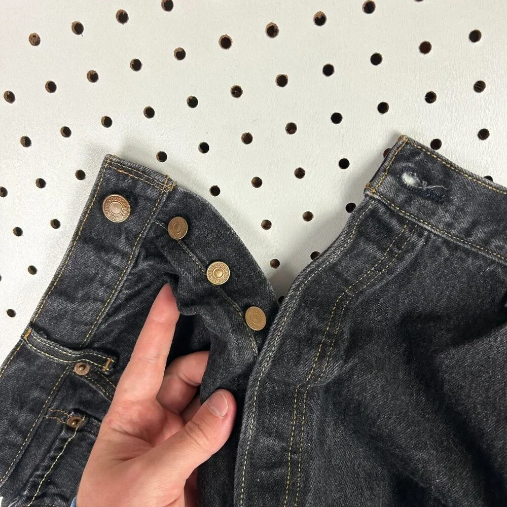 Levi's 501XX Black Denim Jeans 38x32 Cotton Straight‎ Fit Button Fly Riveted Y2K